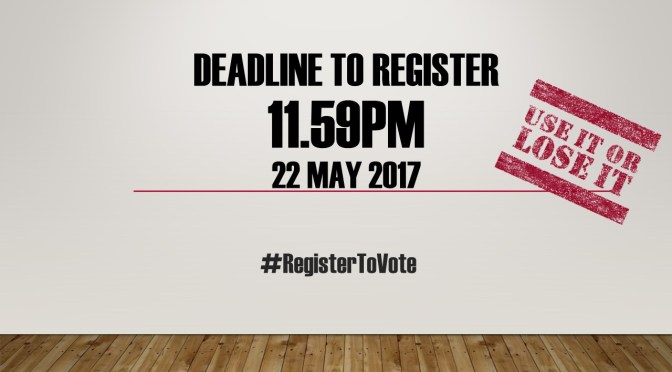 Time Running Out to #RegisterToVote